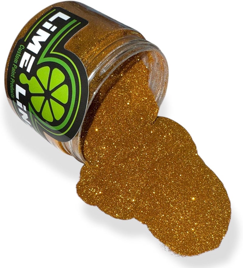 LiME LiNE Sprayable Metal Flake Paint Additive: Solvent Resistant Glitter for Automotive Custom Painting (Gold) - Image 1